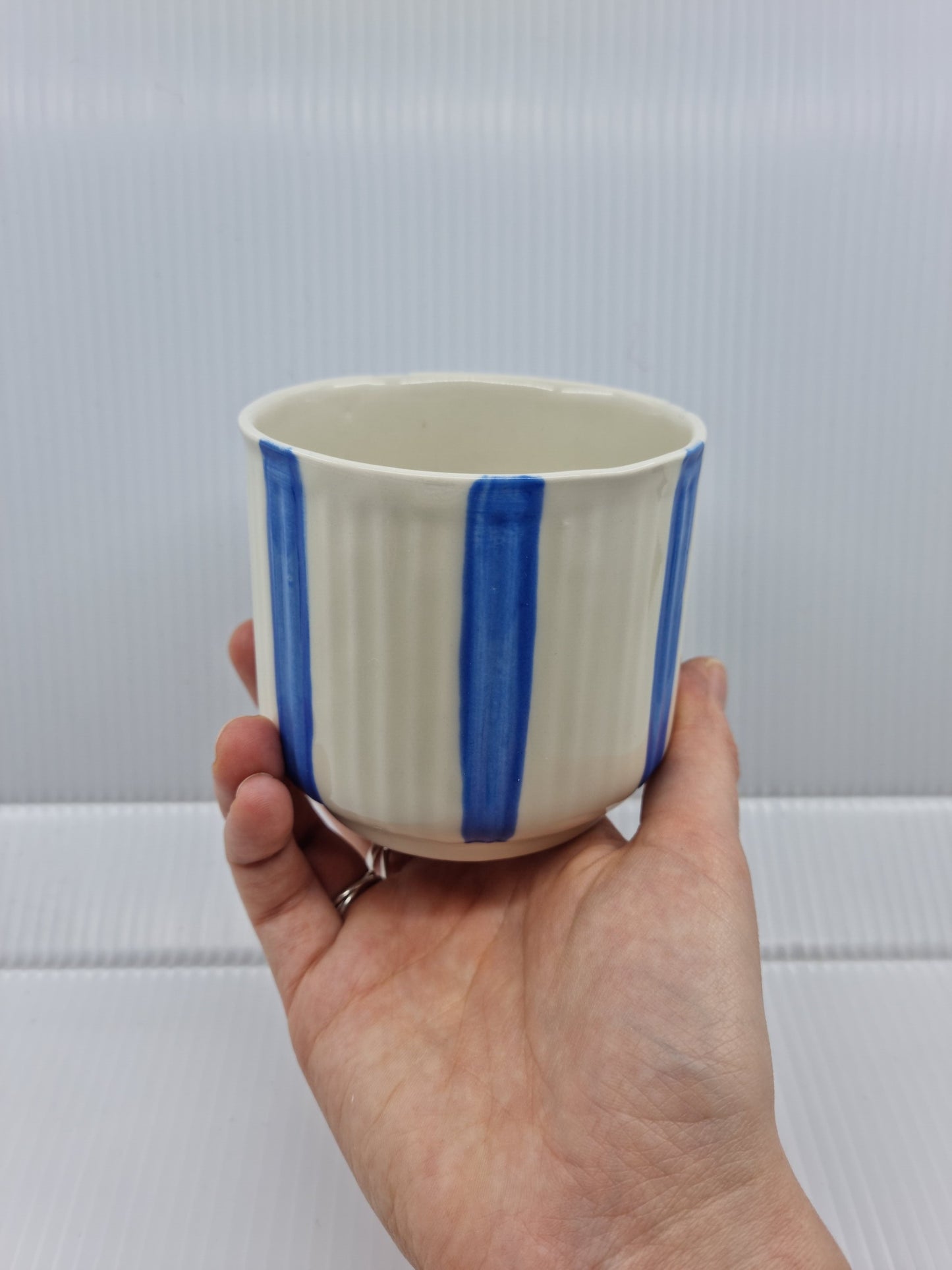 Cup - White and blue