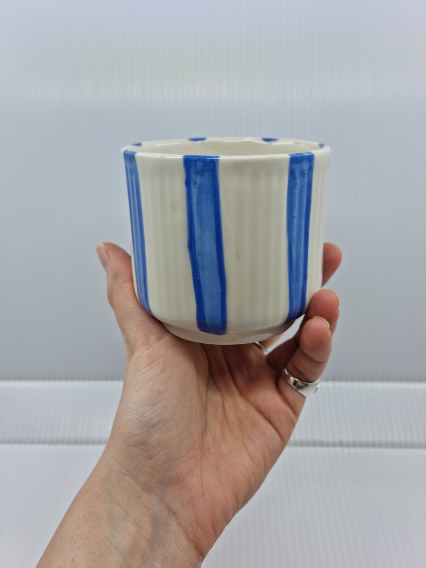 Cup - White and blue