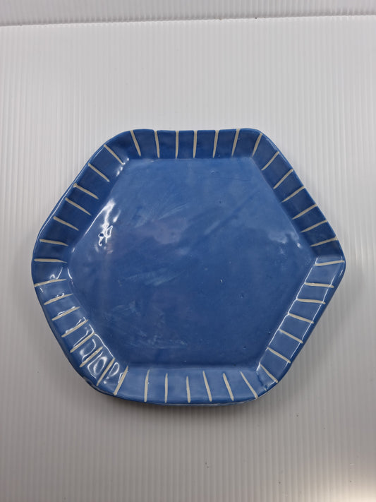 Hexagonal dish - Blue