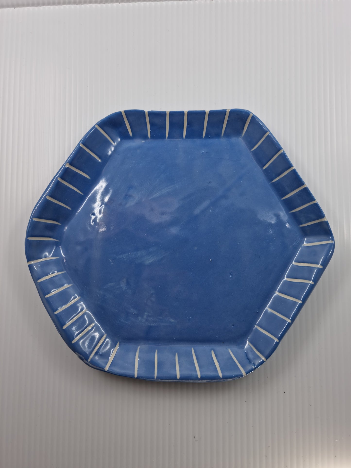 Hexagonal dish - Blue