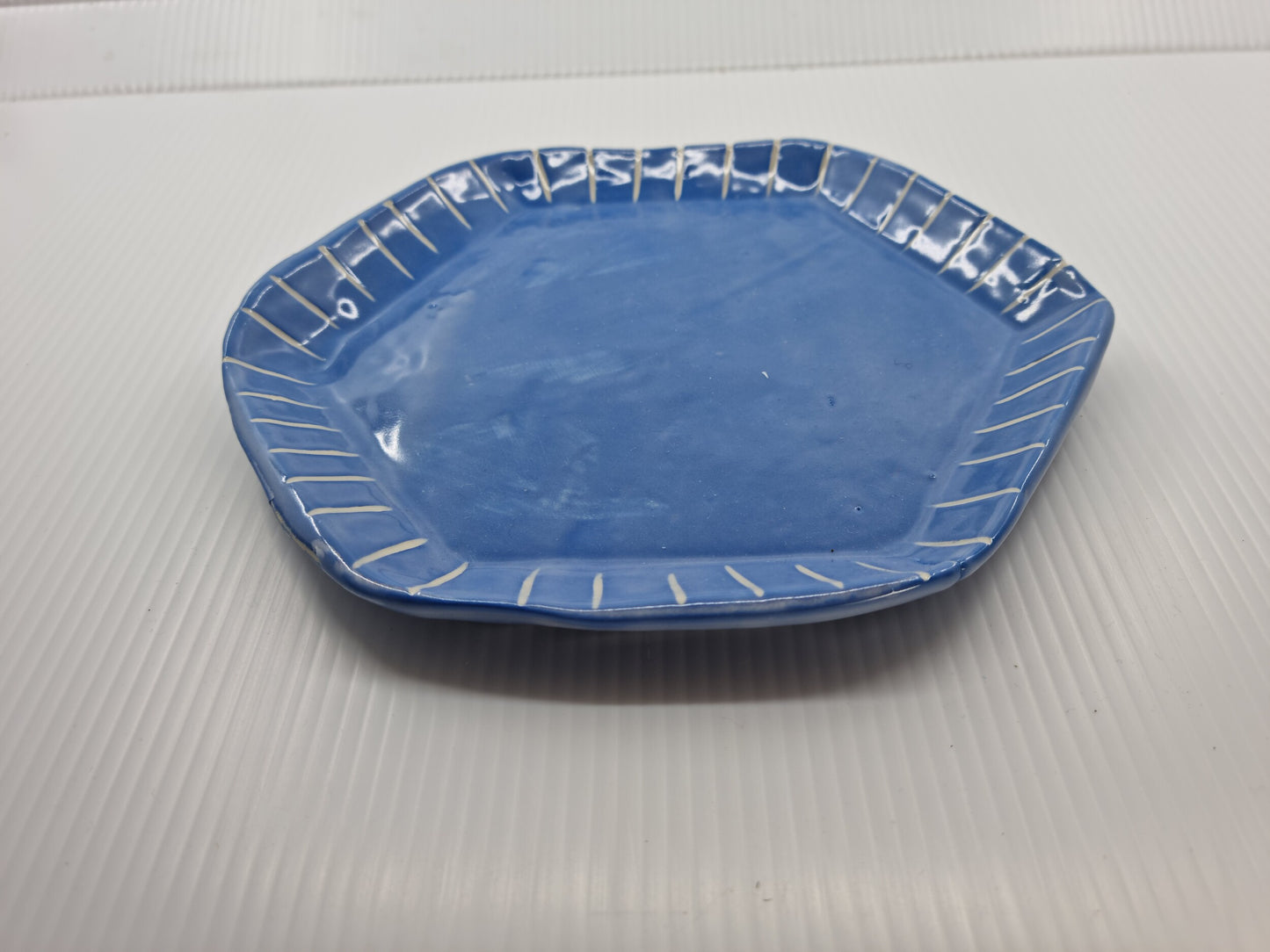 Hexagonal dish - Blue