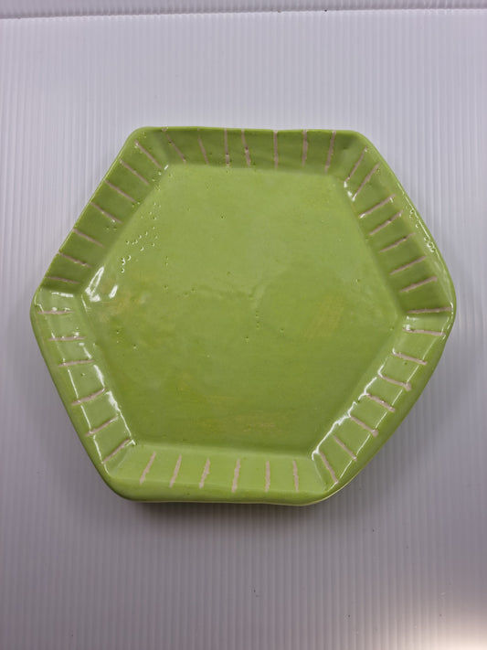 Hexagonal dish - Lime green