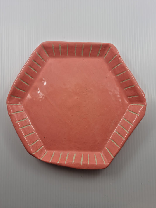 Hexagonal dish - Pink