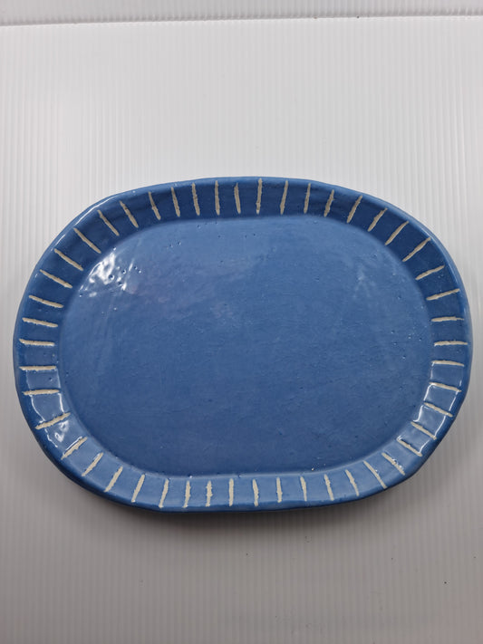 Large oval dish - Blue