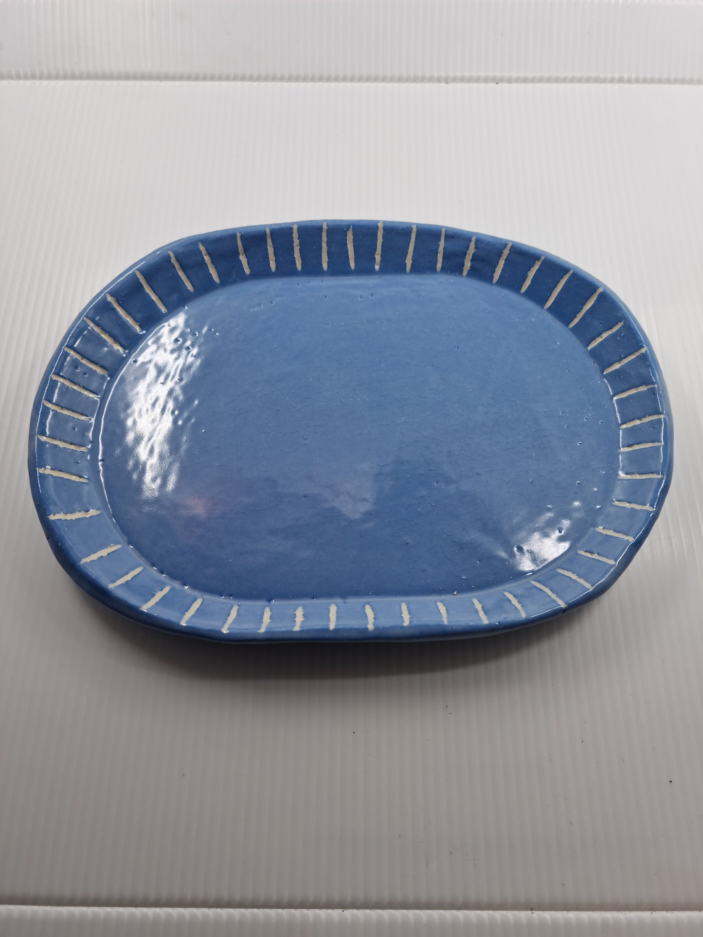 Large oval dish - Blue